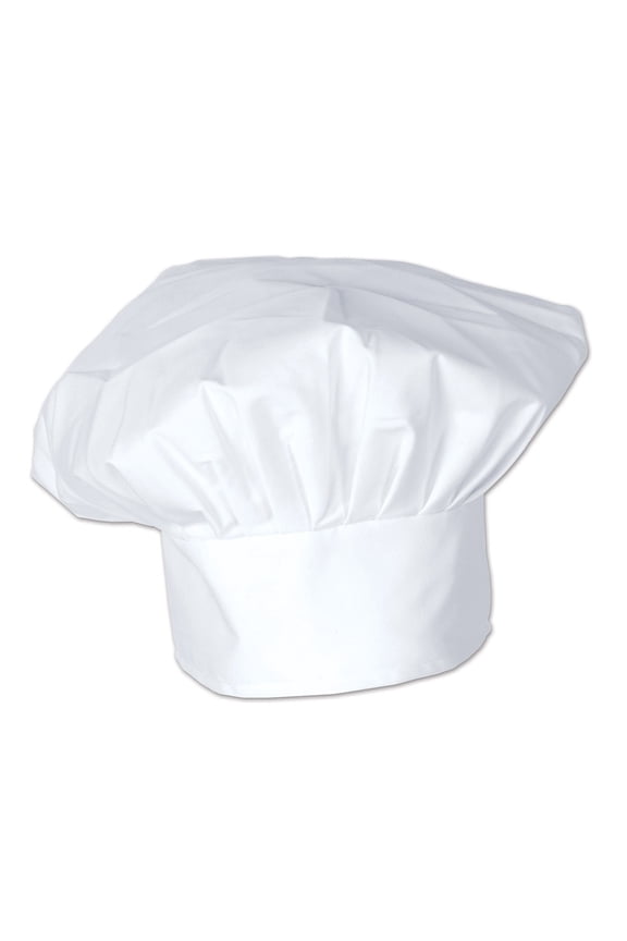 Club Pack of 12 White Adult Unisex Chef's Toque Hats Halloween Costume Accessories -