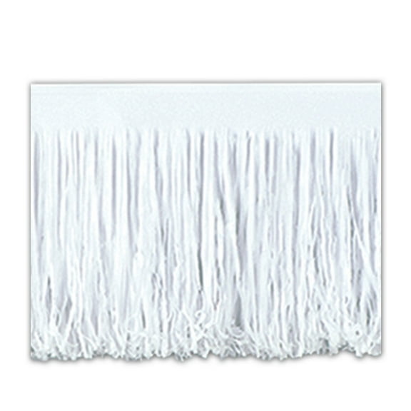 Party Central Club Pack of 12 White Hanging Fringe Drape Decors 10'