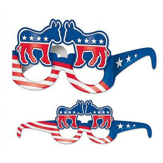 Party Central Unisex Democratic Party Patriotic Eyeglasses Adult Costume Accessory - One Size - Club