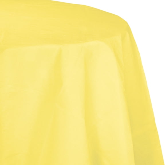 Club Pack of 12 Yellow Disposable Round Party Table Covers 82"