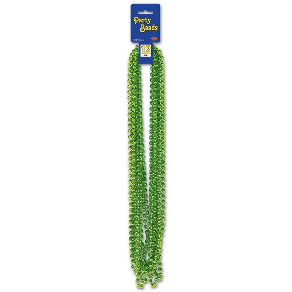 Party Central Club Pack of 144 Lime Green Round Beaded Necklace Birthday Party Favors 33''