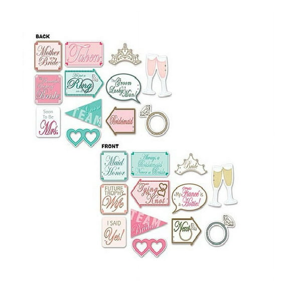 Party Central Club Pack of 144 Multi-Color Wedding Shower Photo Props 8.5"