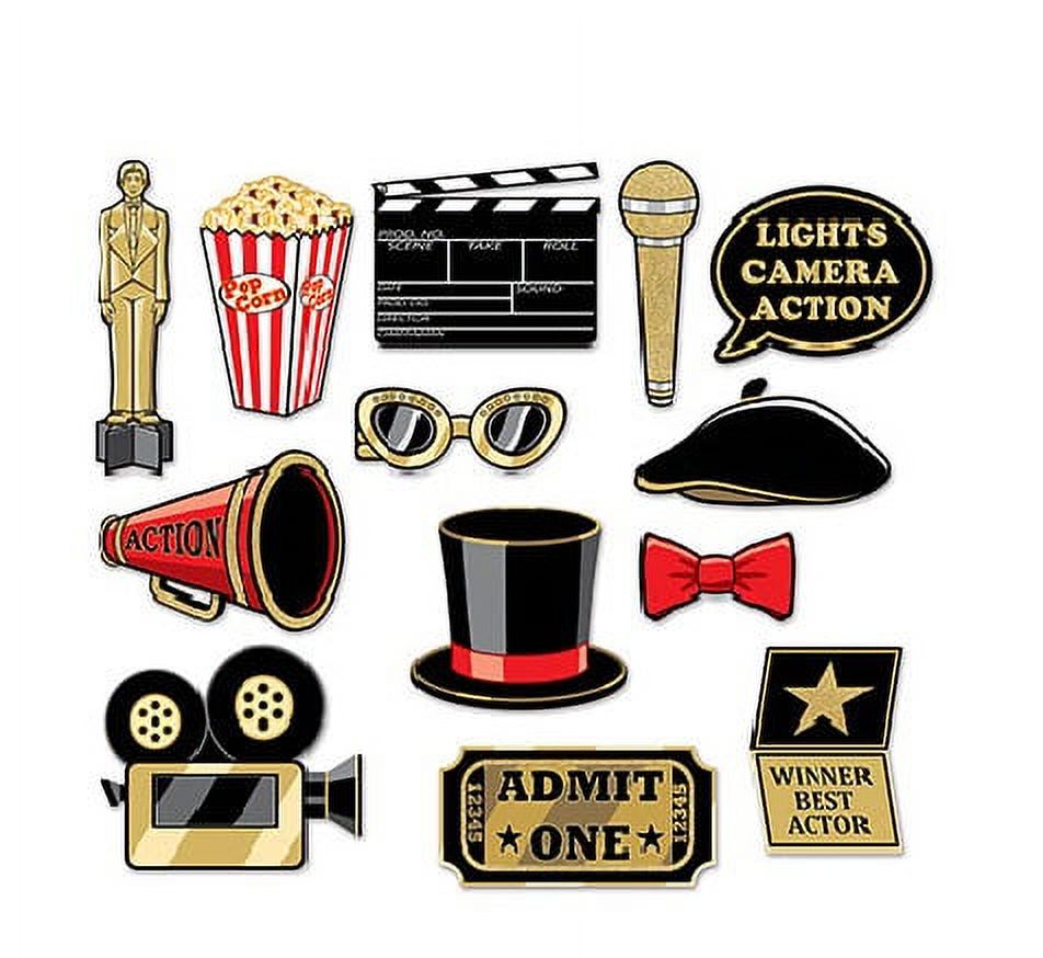 Party Central Club Pack of 156 Black and Gold Awards Night Glittered ...