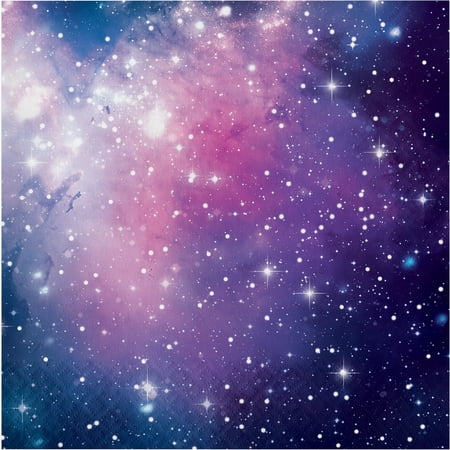 Party Central Club Pack of 192 Blue and Pink Galaxy Themed 2-Ply Luncheon Napkins
