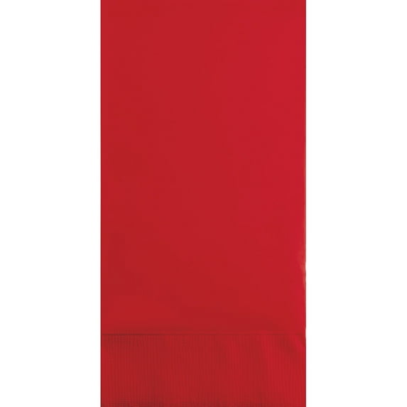Club Pack of 192 Classic Red 3-Ply Disposable Party Guest Napkins 8"