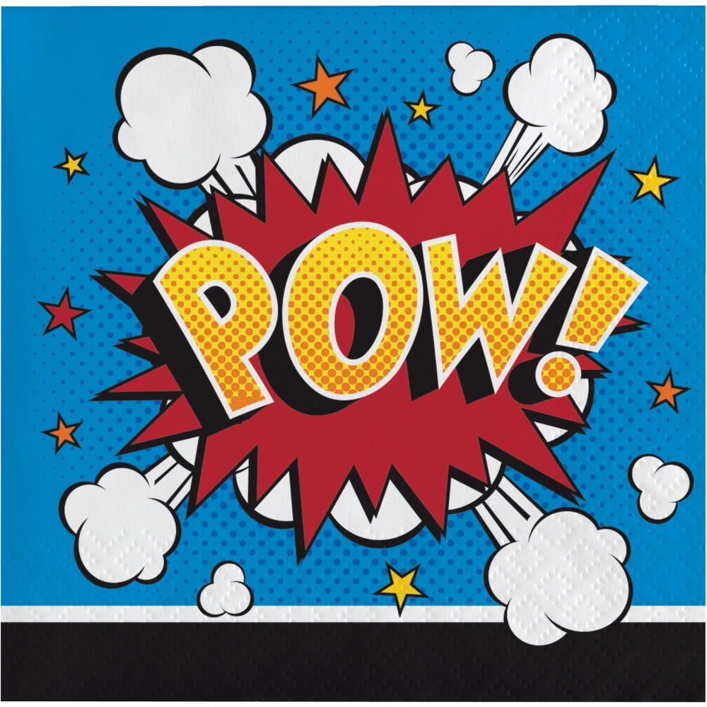 Colorful Superhero Slogan 2-Ply Beverage Napkins Pack