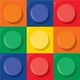 thumbnail image 1 of Club Pack of 192 Red and Yellow Building Block 2-Ply Beverage Party Napkins 5", 1 of 2
