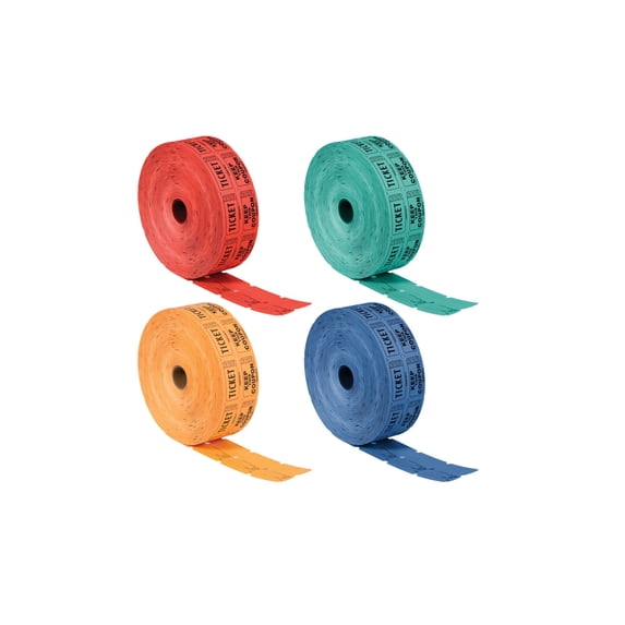 Club Pack of 20 Red and Green 50-50 Raffle Decorative Party Ticket Rolls