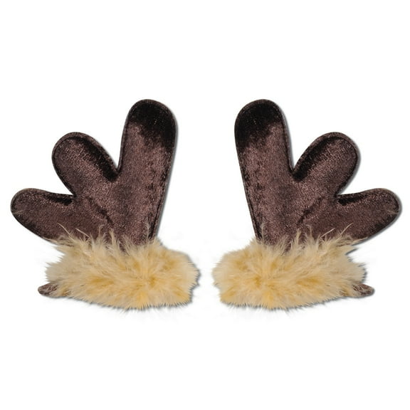 Party Central Club Pack of 24 Brown Antler Christmas Hair Clip Costume Accessories - One Size