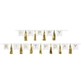 thumbnail image 1 of Party Central Club Pack of 24 Gold and White 'Happy Birthday' Banners 9', 1 of 2