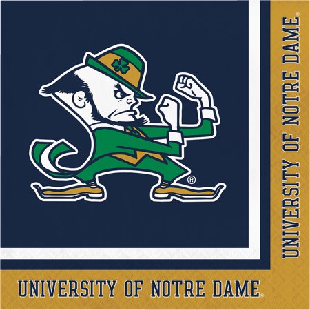 Party Central Club Pack of 240 Blue and Green "University of Notre Dame" Disposable Luncheon Napkin