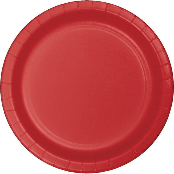 Party Central Disposable Paper Party Banquet Dinner Plates - 9" - Classic Red - Club Pack of 240
