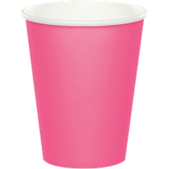 Party Central Disposable Paper Drinking Party Tumbler Cups - 9oz. - Cotton Candy Pink - Club Pack of