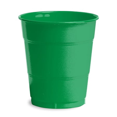 Party Central Tapered Disposable Drinking Party Tumbler Cups - 12 oz. - Emerald Green - Club Pack of