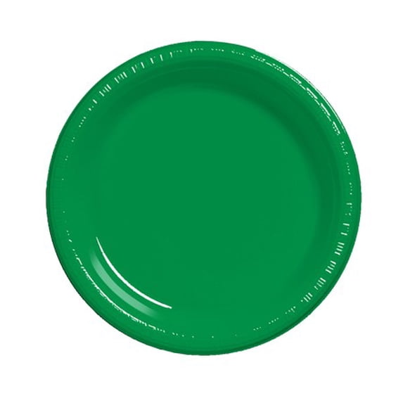 Party Central Disposable Solid Round Party Luncheon Plates - 7" - Emerald Green - Club Pack of 240