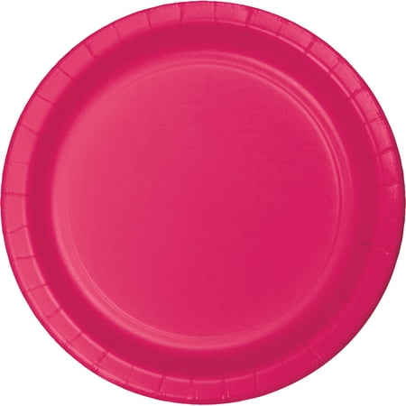 Party Central Disposable Paper Party Banquet Dinner Plates - 10" - Hot Magenta - Club Pack of 240