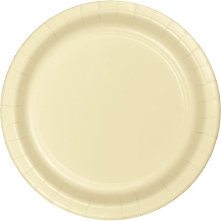 Party Central Disposable Round Luncheon Party Paper Plates - 7" - Cream - Club Pack of 240
