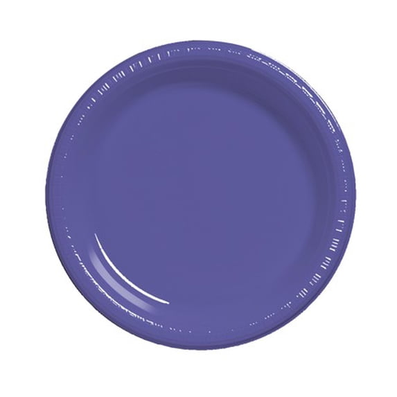 Party Central Solid Disposable Round Party Luncheon Plates - 7" - Purple - Club Pack of 240