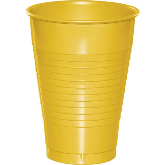Party Central Disposable Drinking Party Solid Tumbler Cups - 12 oz. - Yellow - Club Pack of 240