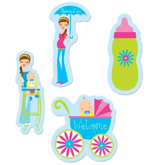 Party Central Club Pack of 28 Vibrantly Colored Gender Neutral Showers of Joy Baby Shower Decor