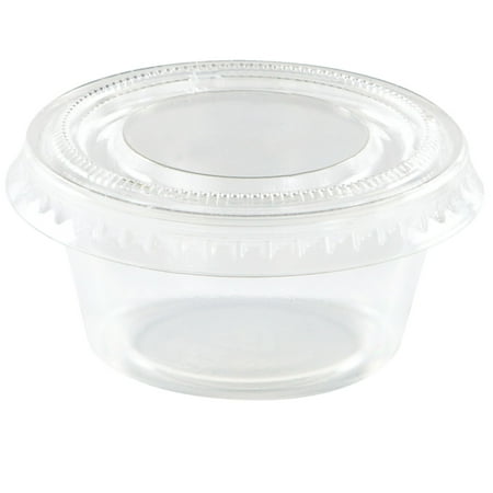 Club Pack of 288 Clear Disposable Party Portion Cups with Lid 2.4"
