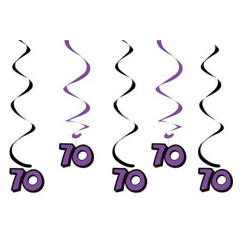 Party Central Club Pack of 30 Purple and Black 70 Dizzy Dangler