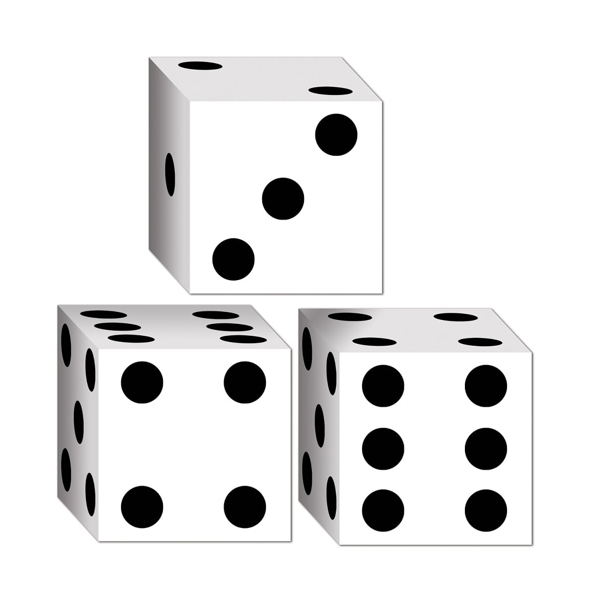 Party Central Club Pack of 36 White and Black Casino Dice Party Favor Boxes 3.25"
