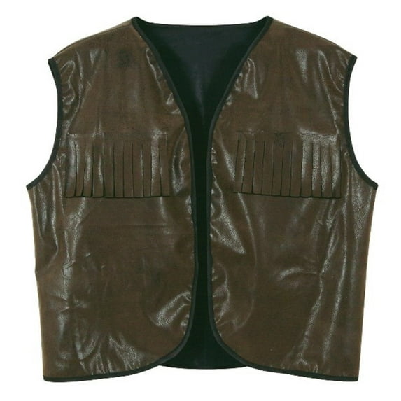 Party Central Club Pack of 4 Brown Men Adult Cowboy Vest with Fringe Halloween Costume Accessory -