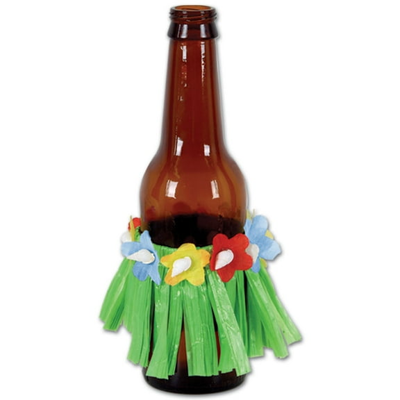 Party Central Club Pack of 48 Brown and Green Drinking Cup Hula Skirt Decorations 3.5"