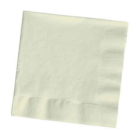 Party Central Club Pack of 500 Creamy Ivory Solid 3-Ply Disposable Lunch Napkins 6.5"