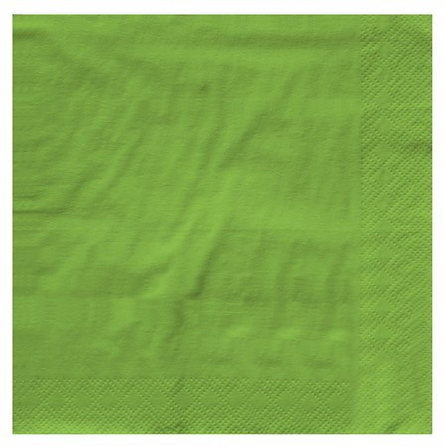 Party Central Club Pack of 500 Lime Green Solid 3-Ply Disposable Lunch Napkins 6.5"