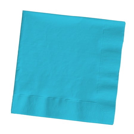 Party Central Club Pack of 500 Turquoise Blue Premium 3-Ply Disposable Beverage Napkins 5"