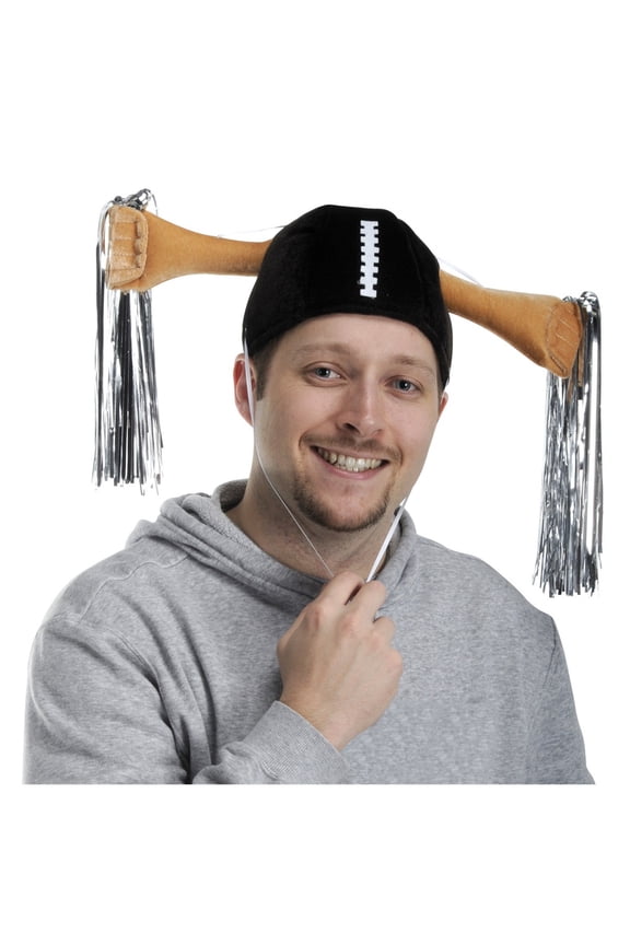 Club Pack of 6 Black and White Men Adult Football Shaker Caps - One Size