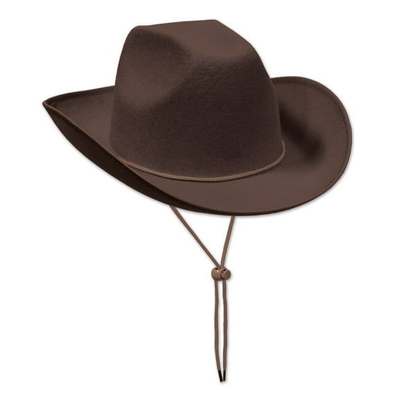 Party Central Club Pack of 6 Brown Men Adult Cowboy Hat Costume Accessories - One Size