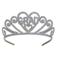 thumbnail image 1 of Party Central Club Pack of 6 Glittered Grad' Women Adult Tiara Costume Accessories - One Size, 1 of 1