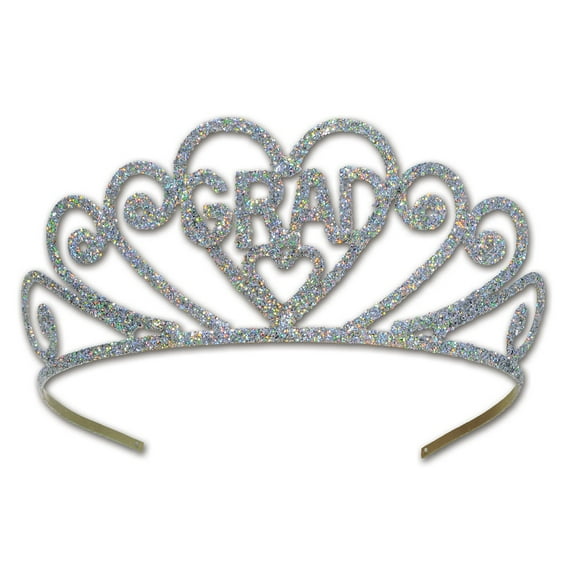 Party Central Club Pack of 6 Glittered Grad' Women Adult Tiara Costume Accessories - One Size