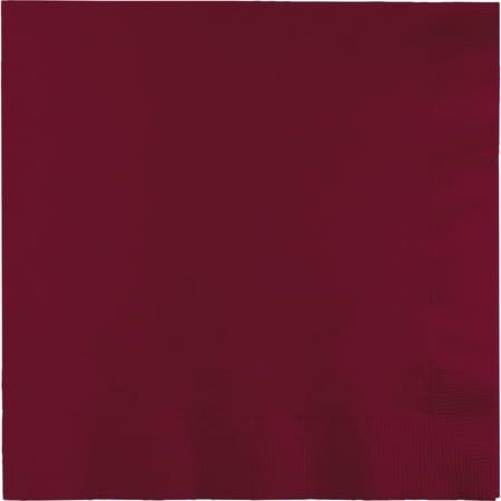Party Central 2-Ply Disposable Luncheon Napkins - 6.5" - Burgundy Red - Club Pack of 600