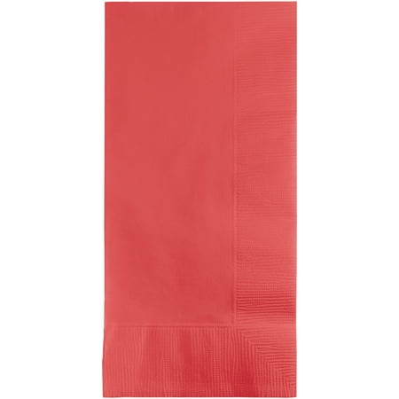 Party Central Club Pack of 600 Coral Pink Red Disposable Dinner Napkins 8"