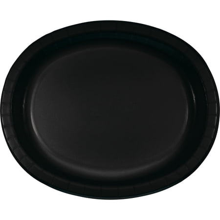 Party Central Club Pack of 96 Jet Black Disposable Paper Premium Strength Party Dinner Plates 12"