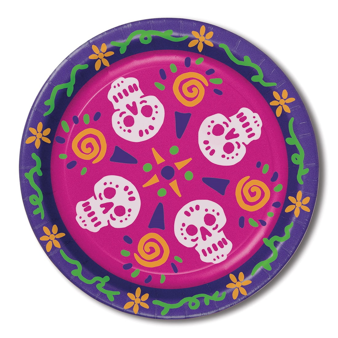 Party Central Club Pack of 96 Pink and Purple Day of the Dead Skull Heads Halloween Disposable