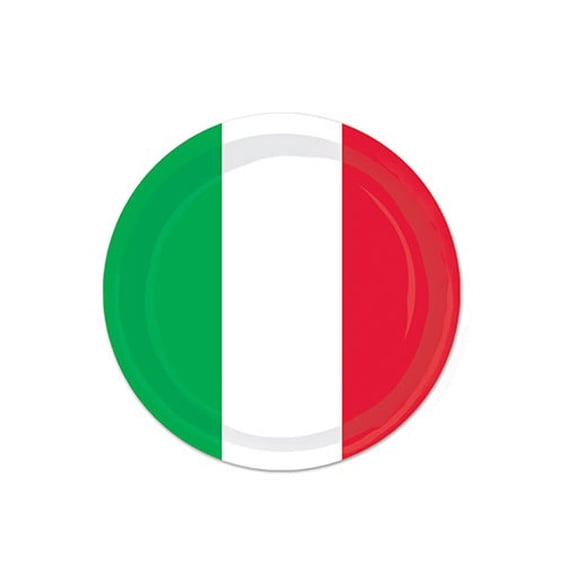 Party Central Club Pack of 96 Red and Green Disposable Fiesta Plastic Party Banquet Dessert Plates