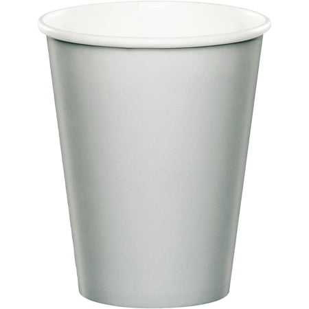 Party Central Shimmering Disposable Party Cups - Silver - Club Pack of 96