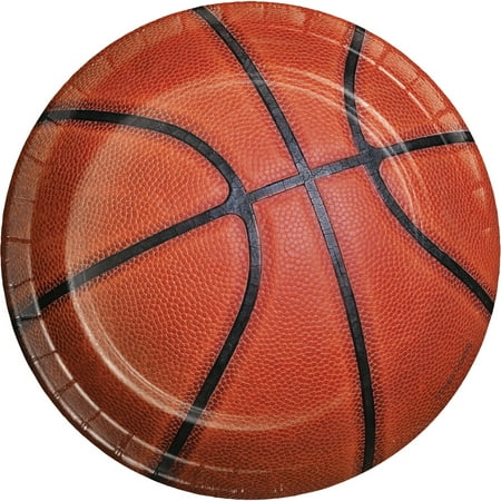 Party Central Sports Fanatic Basketball Disposable Paper Party Lunch Plates - 7" - Club Pack of 96