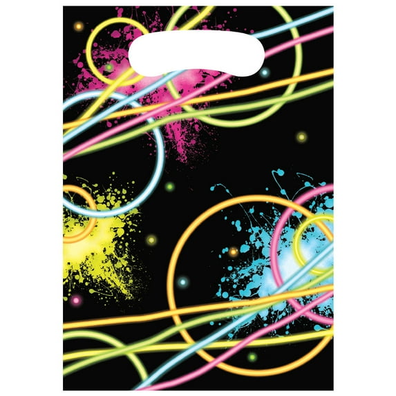 Party Central Club Pack of 96 Vibrantly Colored Glow Party Fun Loot Bags 12"