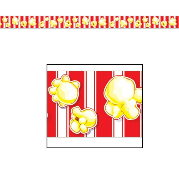 Club pack of 12 Red and White Popcorn Party Tapes Streamers Decors 20'