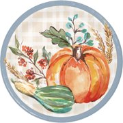 Party Central Disposable Paper Cornucopia Fall Harvest Luncheon Plates - 7" - Club Pack of 96