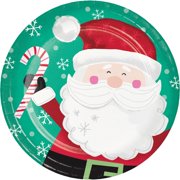 Party Central Disposable Paper Santa Christmas Dinner Plates - 9" - Club Pack of 96