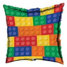 Pack of 10 Bold Multicolor Fun Birthday Block Party Metallic Balloons 18"