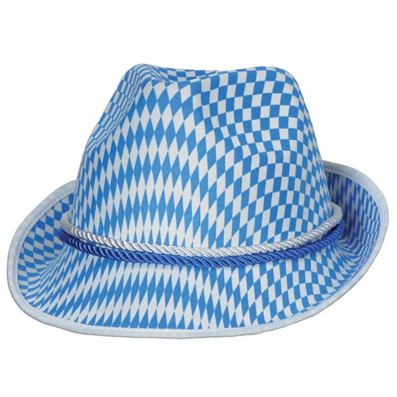 Party Central Pack of 12 Blue and White Unisex Adult Harlequin Oktoberfest Alpine Party Hat - One