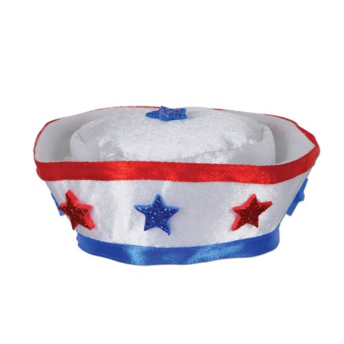 Pack of 12 Red and Blue Unisex Adult Patriotic Sailor Hat Hair Clip Costume Accessories - One Size